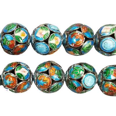 ENAMEL ROUND 16MM (A) TURQUOISE